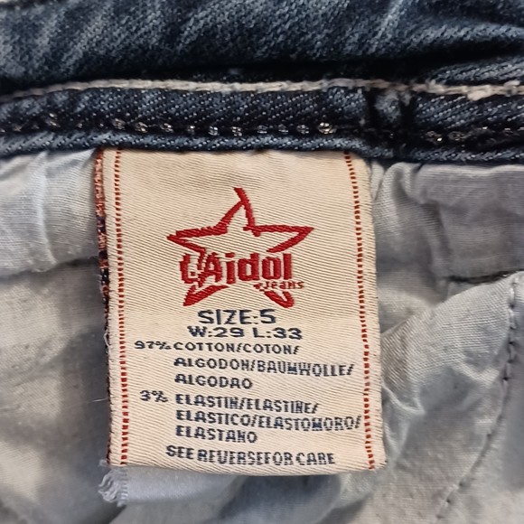 LA Idol USA Jeans, Size 5, Flared 8", Low-Rise, Boot Cut, 30W x 30L, Bedazzled - Picture 5 of 12